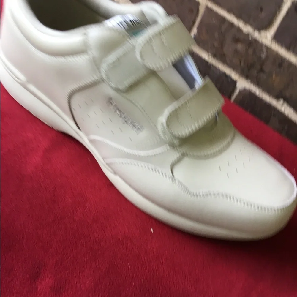 White Leather Velcro Slip-On Loafers